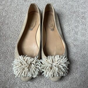 TOD’S women’s suede Pom Pom flats